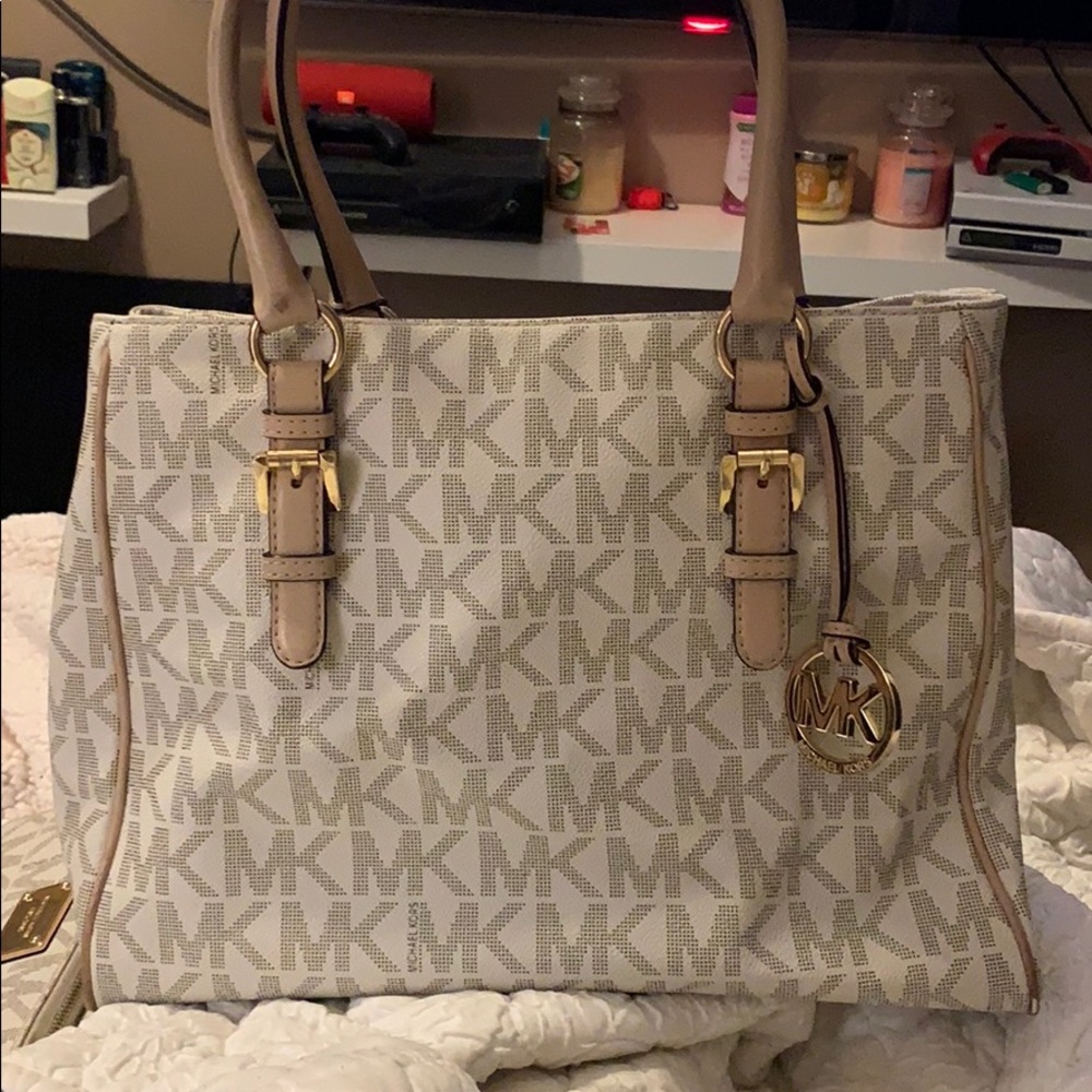 Michael Kors logo shoulder bag and wallet bundle